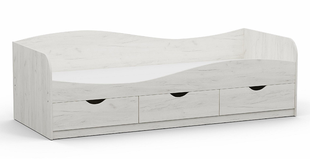Кровать односпальная L-9, Дуб Крафт Білий, 2030х834х656 Львов - изображение 1