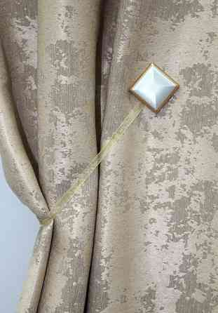 Магніти для штор і гардин (209м) Квадрат набір 2 шт Злотистий з сріблястим (81-120) Київ