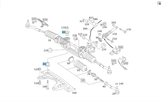 Mercedes-Benz  A2114630366 Сайлентблок кріплення рульової рейки CLS C219 E-class S211 E-class W211 SL R230 Одесса