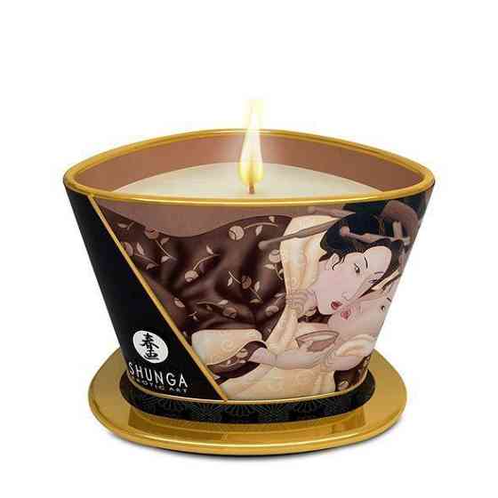 Массажная свеча Shunga Massage Candle - Intoxicating Chocolate (170 мл) с афродизиаками Sex Aura Киев