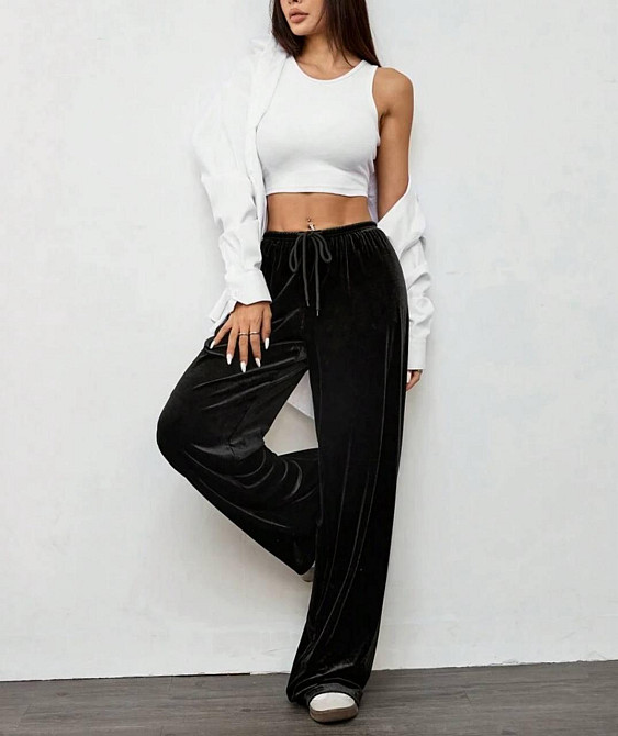 Женские базовые велюровые штаны палаццо велюр sport Турция Одесса - изображение 1