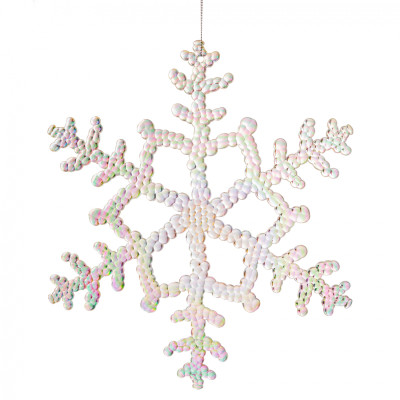 Ялинкова іграшка Novogod`ko Сніжинка 25 см Пластик Перламутр (974871) Вінниця - фото 1