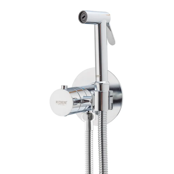Вбудований термостатичний змішувач для гігієнічного душа Koer KB-24029-01 хром (KR5485) Харків