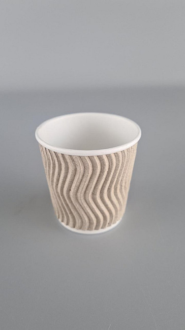 Паперові одноразові склянки гофровані 110 мл "Бурий" Маестро (20 шт.) Харків - фото 1