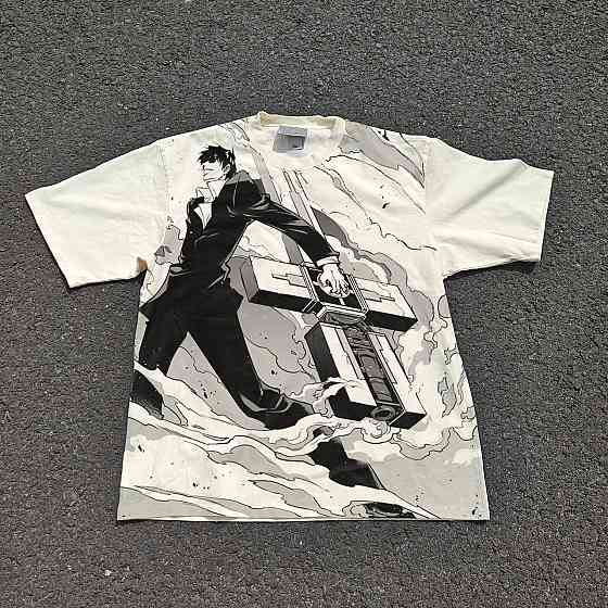 Футболка чоловіча з принтом аніме Аніме Трігун Нікхолас Д оверсайз (S/M/L) Черний Дніпро