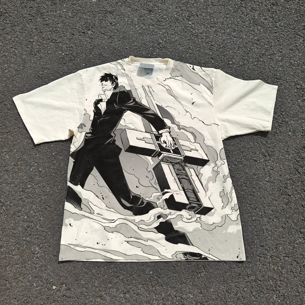 Футболка чоловіча з принтом аніме Аніме Трігун Нікхолас Д оверсайз (S/M/L) Черний Дніпро - фото 1