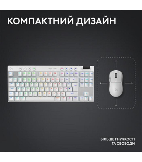 Клавіатура Logitech G PRO X TKL Lightspeed White Tactile (920-012148) Білий Харків - фото 6