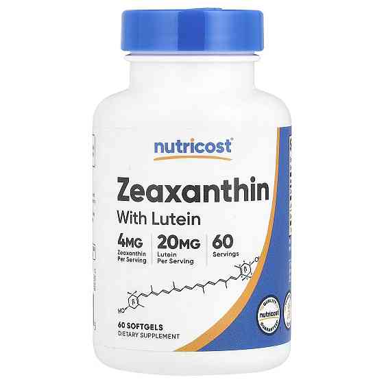 Лютеїн і зеаксантин Nutricost Zeaxanthin with Lutein, 60 Softgels Луцьк