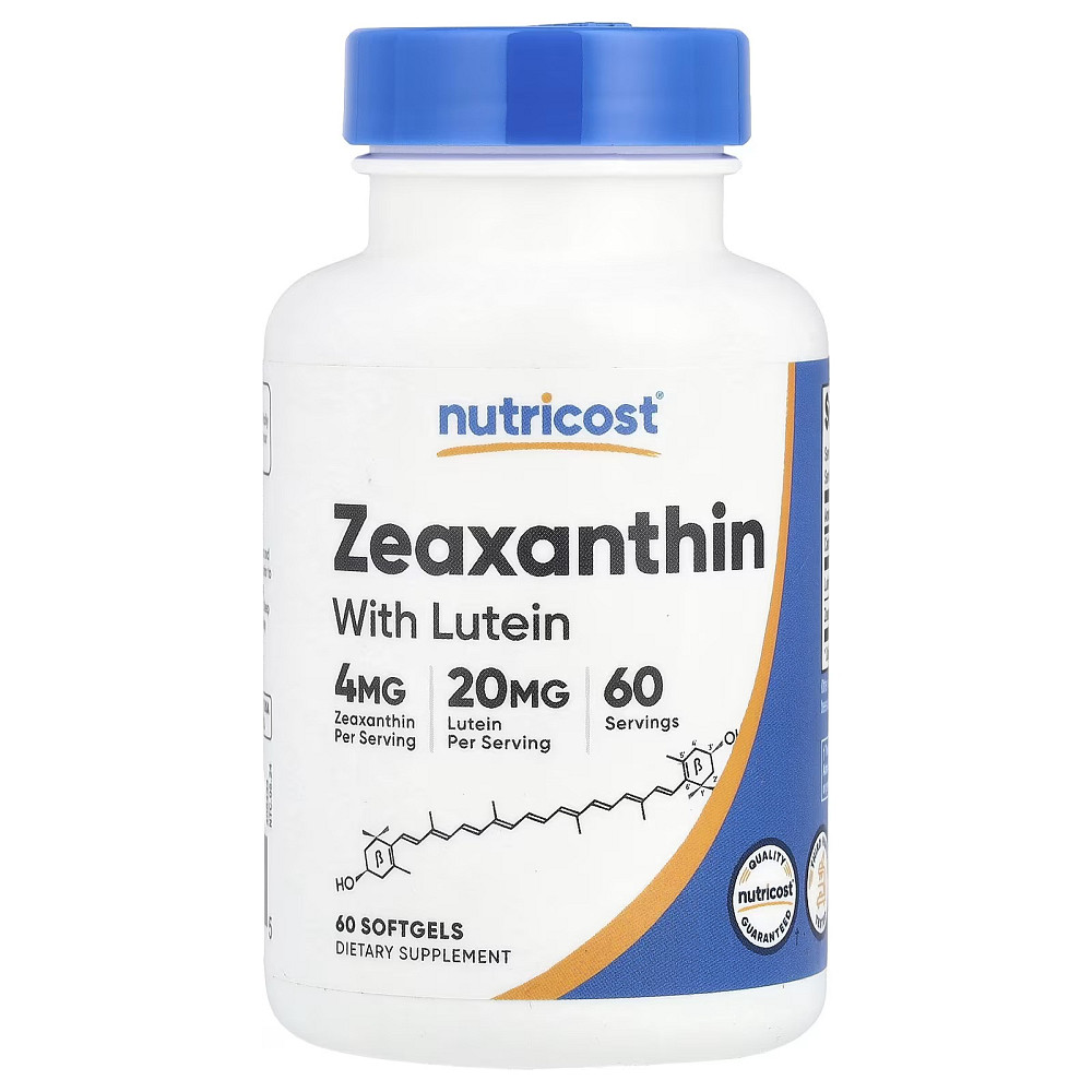 Лютеин и зеаксантин Nutricost Zeaxanthin with Lutein, 60 Softgels Луцк - изображение 1