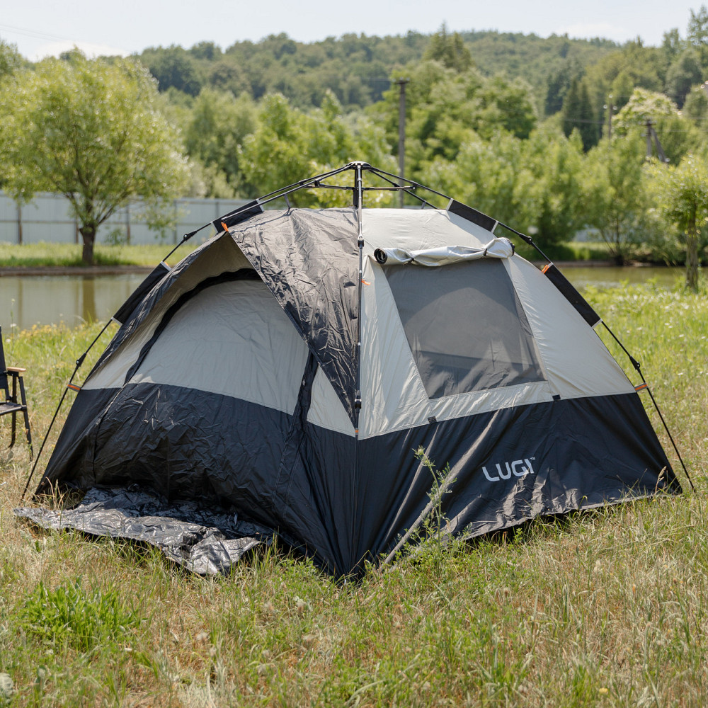 Lugi Намет автоматичний тримісний 2 на 2 (м) кемпінговий туристичний LU-016B Чорний Киев - изображение 5