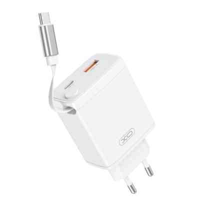 Зарядний пристрій XO 1xUSB-C + 1xUSB QC30W GaN + cable USB-C to USB-C white (XO-CE31) Вінниця