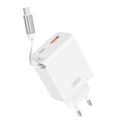 Зарядное устройство XO 1xUSB-C + 1xUSB QC30W GaN + cable USB-C to USB-C white (XO-CE31) Винница - изображение 1