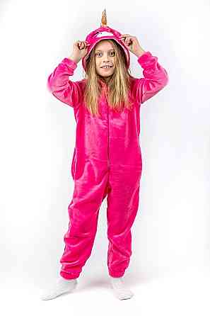 Детская пижама-кигуруми детский и подростковый Единорог, розовый, домашняя пижама топ 158 Киев