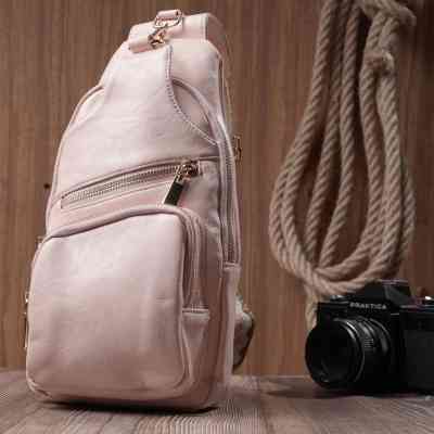 Сумка Vintage Жіноча слінг через плече з екошкіри Рожева (22750) Вінниця