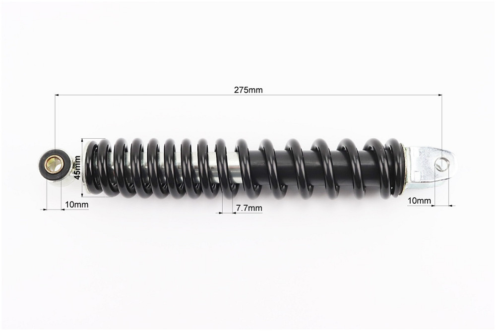 Амортизатор задній GY6/Suzuki - 275мм*d45мм (втулка 10мм / вилка 10мм), чорний Київ - фото 2