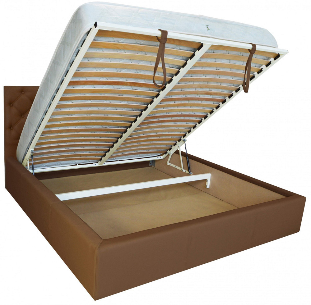 Кровать Двуспальная Coventry VIP 160 х 190 см Fly 2213 A1 С дополнительной металлической цельносварной рамой Светло-коричневый Днепр - изображение 6