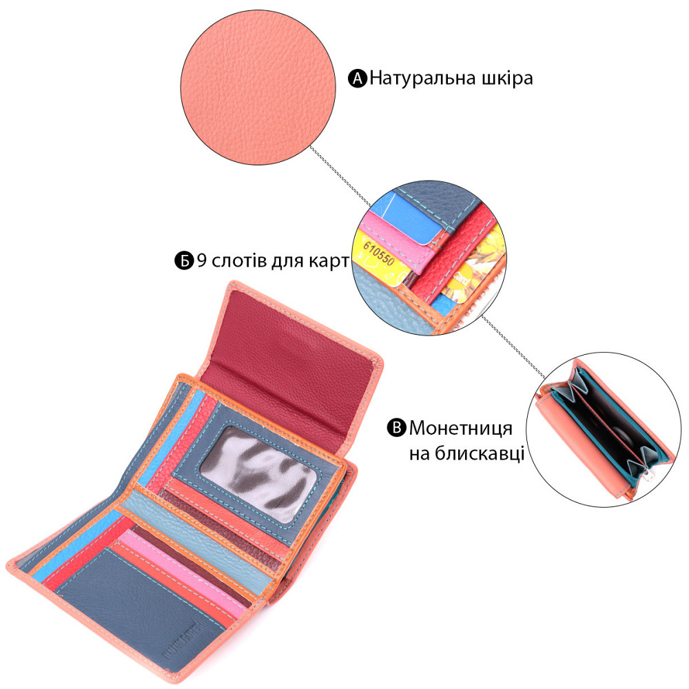Оригинальный кошелек для женщин из натуральной кожи ST Leather 22499 Оранжевый Киев - изображение 5