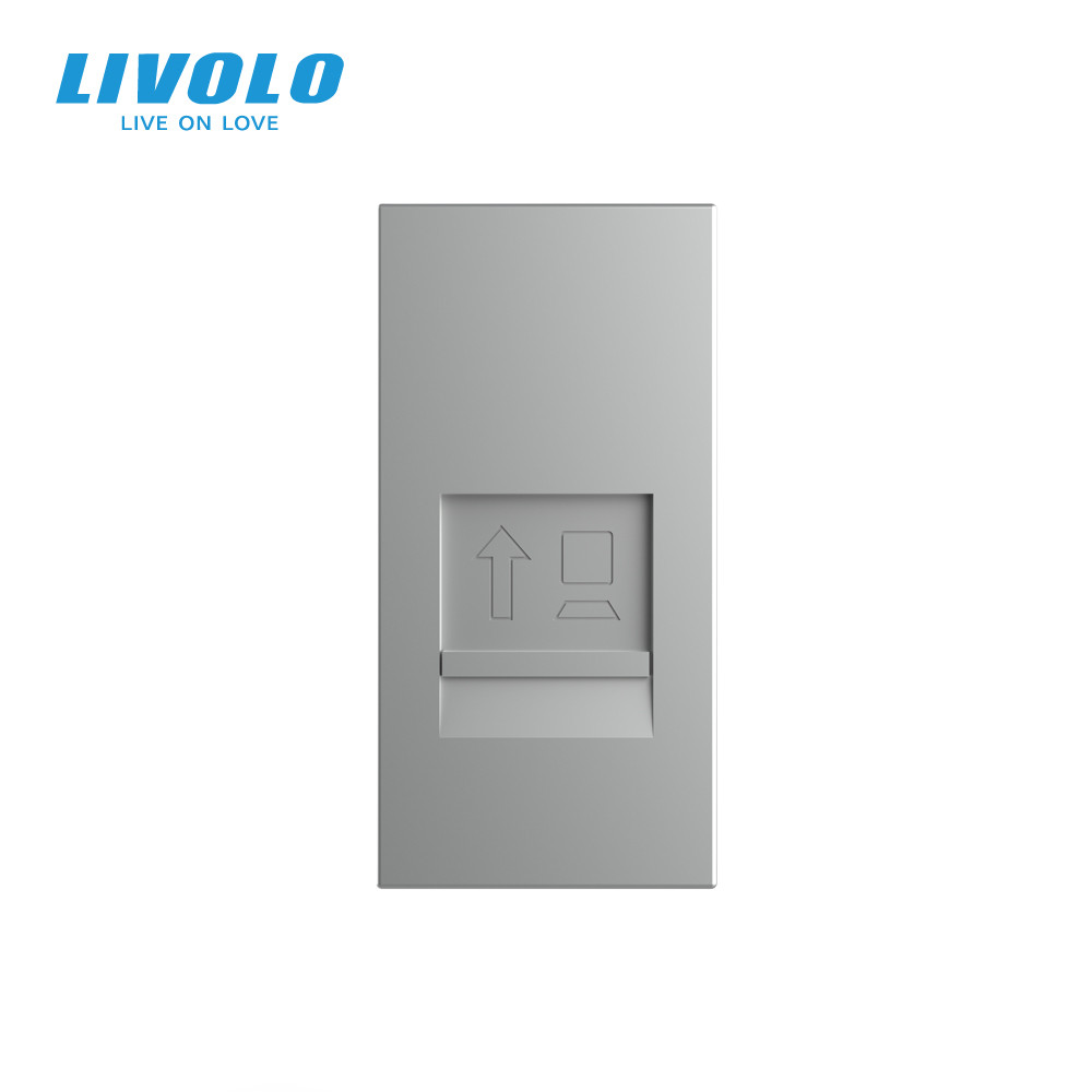 LIVOLO Інтернет-розетка RJ-45 (8P8C Cat.6) LIVOLO, сіра, модуль 0.5 поста, з шторкою (VL-FCCP-1 Коломыя - изображение 6