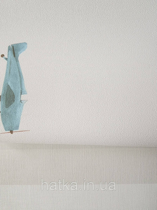 Шпалери вінілові на флізеліні AdaWall Ada Kids метрові дитячі літаки зірки на біло молочному Київ - фото 2