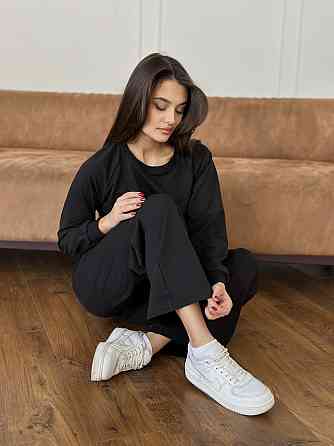 Жіночий спортивний костюм із широкими штанами Чорний M/L Харків
