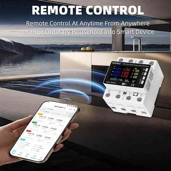 Трёхфазный Wi-Fi счётчик электроэнергии на DIN-рейку Киев