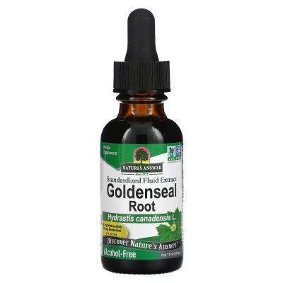 Вітамінно-мінеральний комплекс Nature's Answer Екстракт жовтокореня без спирту, Goldenseal Root, 30 мл (NTA-00628) Вінниця - фото 1