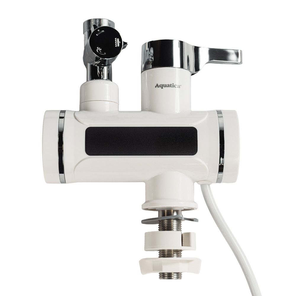 AQUATICA Кран-водонагреватель проточный s92 3.3кВт для ванны излив ухо на гайке с дисплеем и те Коломия - фото 4