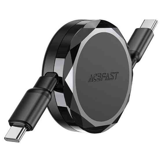 Кабель ACEFAST C13-03 USB-C to USB-C dual retraction charging data cable Black Київ