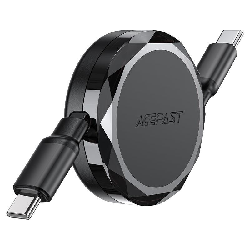Кабель ACEFAST C13-03 USB-C to USB-C dual retraction charging data cable Black Киев - изображение 5