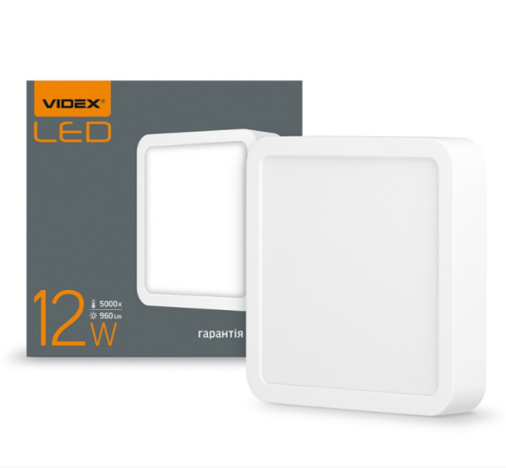 LED Світильник накладний квадратний 12W 5000К 220V VL-DLSS-125 Videx Житомир