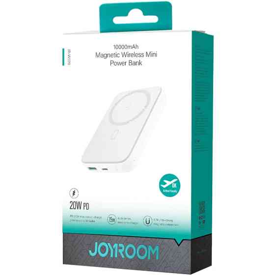 УМБ Joyroom Magnetic Wireless 10000mAh JR-W020 20W QC USB-C In/Out White Винница