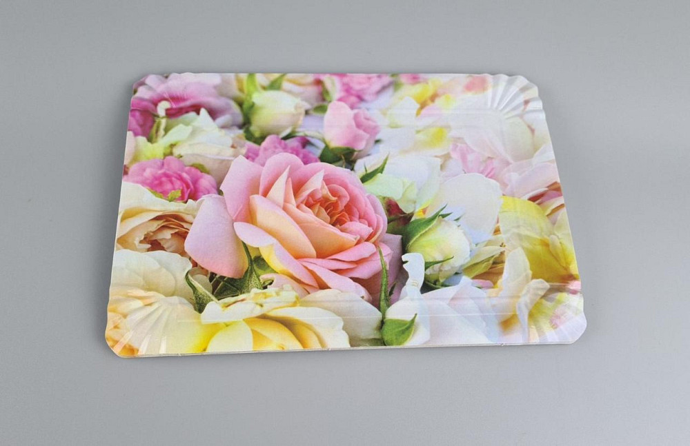 Тарілки святкові паперові 15 * 22 см "No 2" Троянди (1 пачка) Харків - фото 1