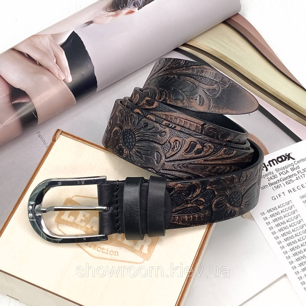 Жіночий ремінь шкіряний Leather Collection (7804) brown Київ - фото 1