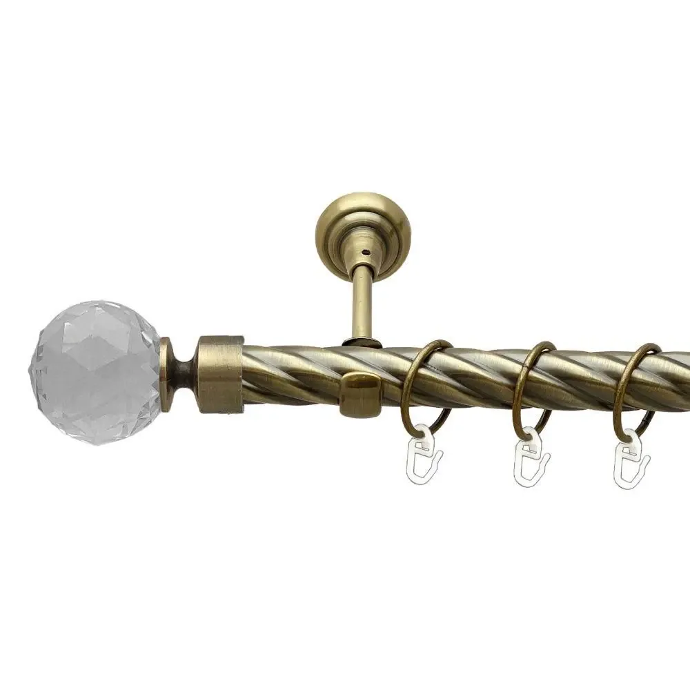 Карниз Orvit Люміера металевий однорядний відкритий скручена труба кільце металеве Антик 25 мм 300 см Львов - изображение 1