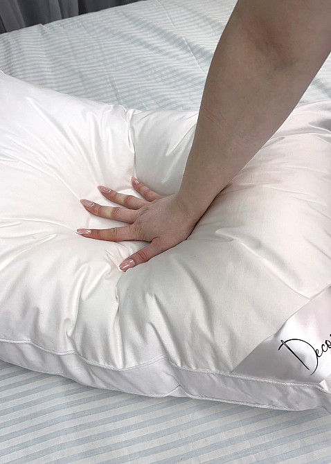 Подушка для сну гіпоалергенна Decorator Cotton Lux 50x70х20 см, колір білий (84-153) Київ - фото 5