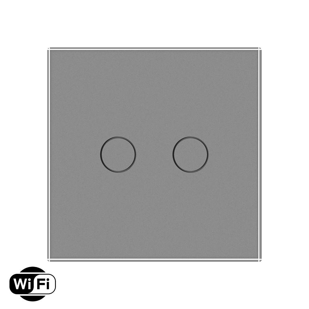 LIVOLO Розумний сенсорний Wi-Fi вимикач 2 сенсора LIVOLO сірий матове скло Коломия - фото 5