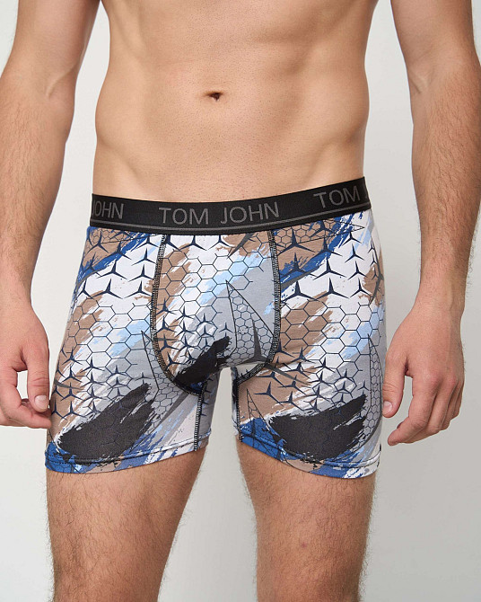 Труси-шорти чоловічі однотонні Сіро-коричневі — Tom John 2200-28 M Київ - фото 1