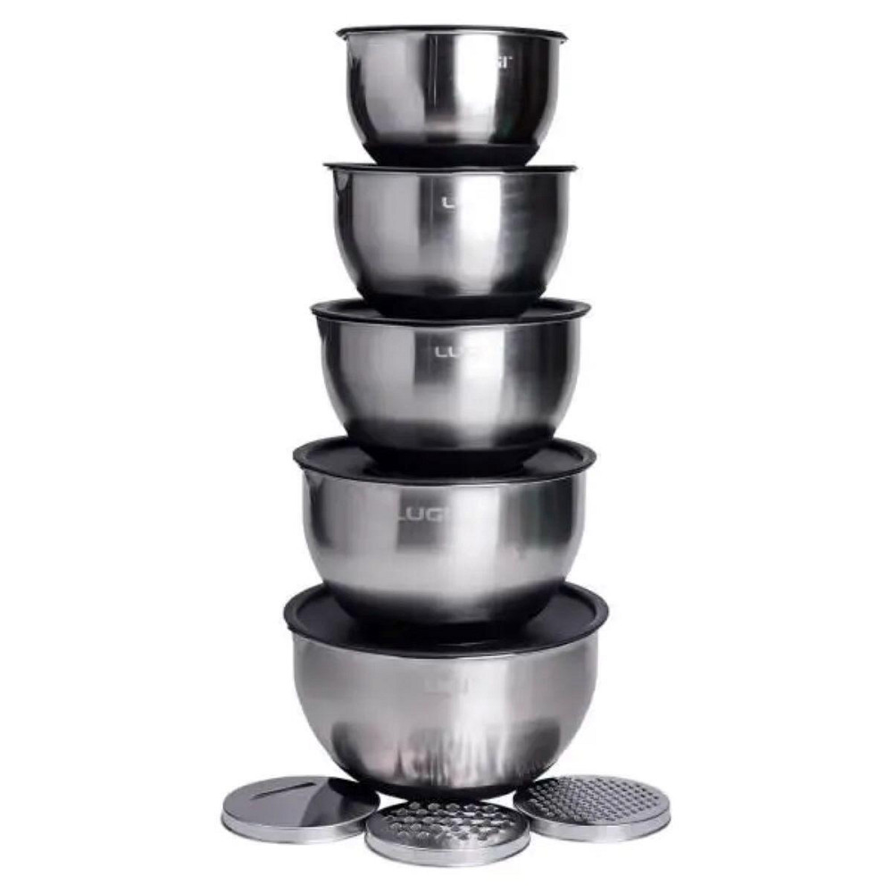 Набір нержавіючих мисок з кришками та терками 5 шт. Київ - фото 1