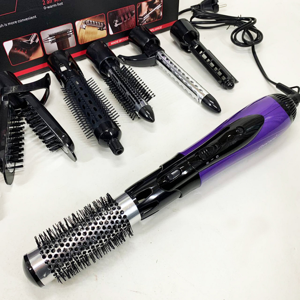 Фен для укладки локонов, Многофункциональный стайлер для волос Фен-щетка волос с концентратором DS-44 Львов - изображение 2