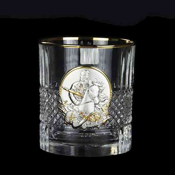 Набор для виски «Козаки» Boss Crystal, 6 бокалов, золото, серебро, хрусталь Винница