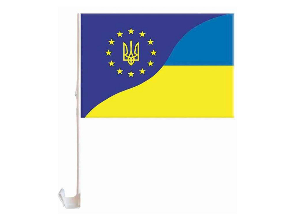 Прапор на бокове скло авто УКРАЇНА/ ЄВРО 30см*45см ТМ Україна Київ - фото 1