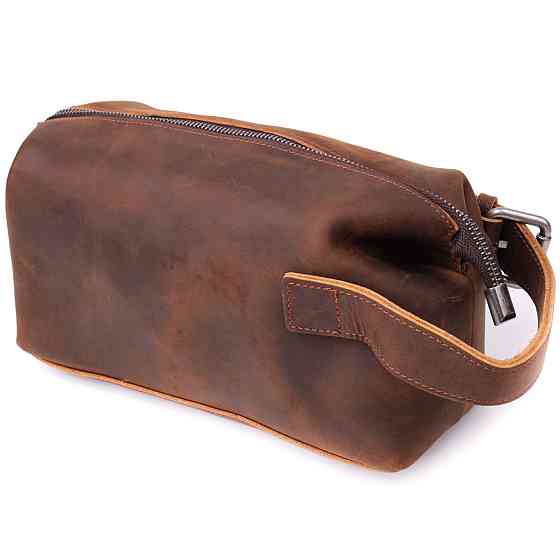 Мужская барсетка в винтажном стиле из натуральной кожи Vintage sale_15109 Коричневый Киев