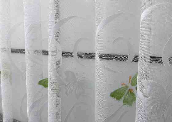 Короткая тюль, высота 1,5 м., жаккард цвет белый 1895т Киев