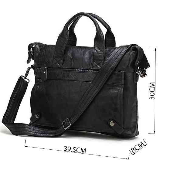 Сумка чоловіча Vintage 14067 з ручками Чорна Київ