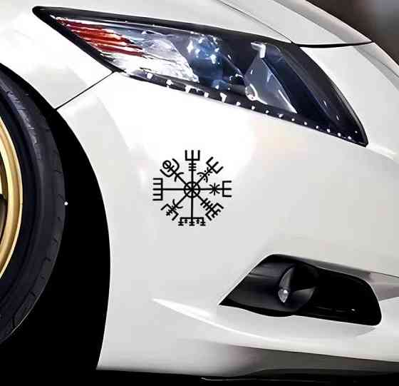 Набір вінілових наклейок «Вегвізір» – руни захисту 2 шт. (9×9 см) чорний колір Київ