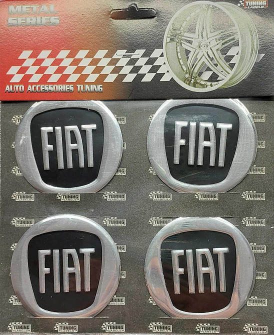 Наклейки на диски/ковпаки Fiat 60мм 4шт чорний Київ - фото 1