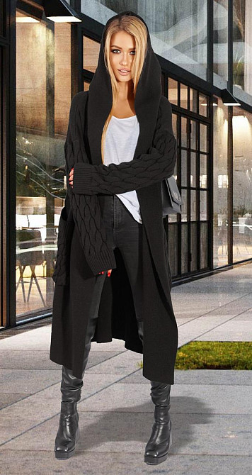 Теплий кардиган з капюшоном (48-52) Київ - фото 5