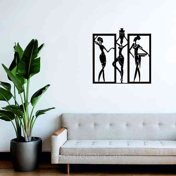 Декоративное настенное Панно «Девушка» Декор на стену 90*85 см, Черный Киев