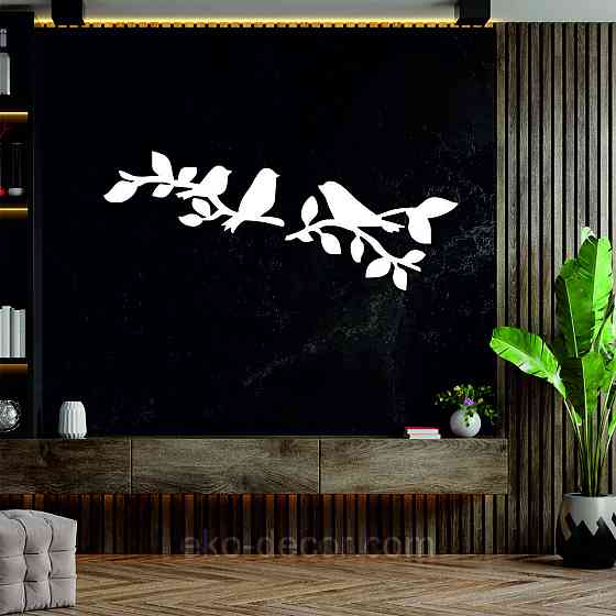 Декоративне настінне Панно  «Птахи» , Декор на стіну 70*27 см, Білий Київ