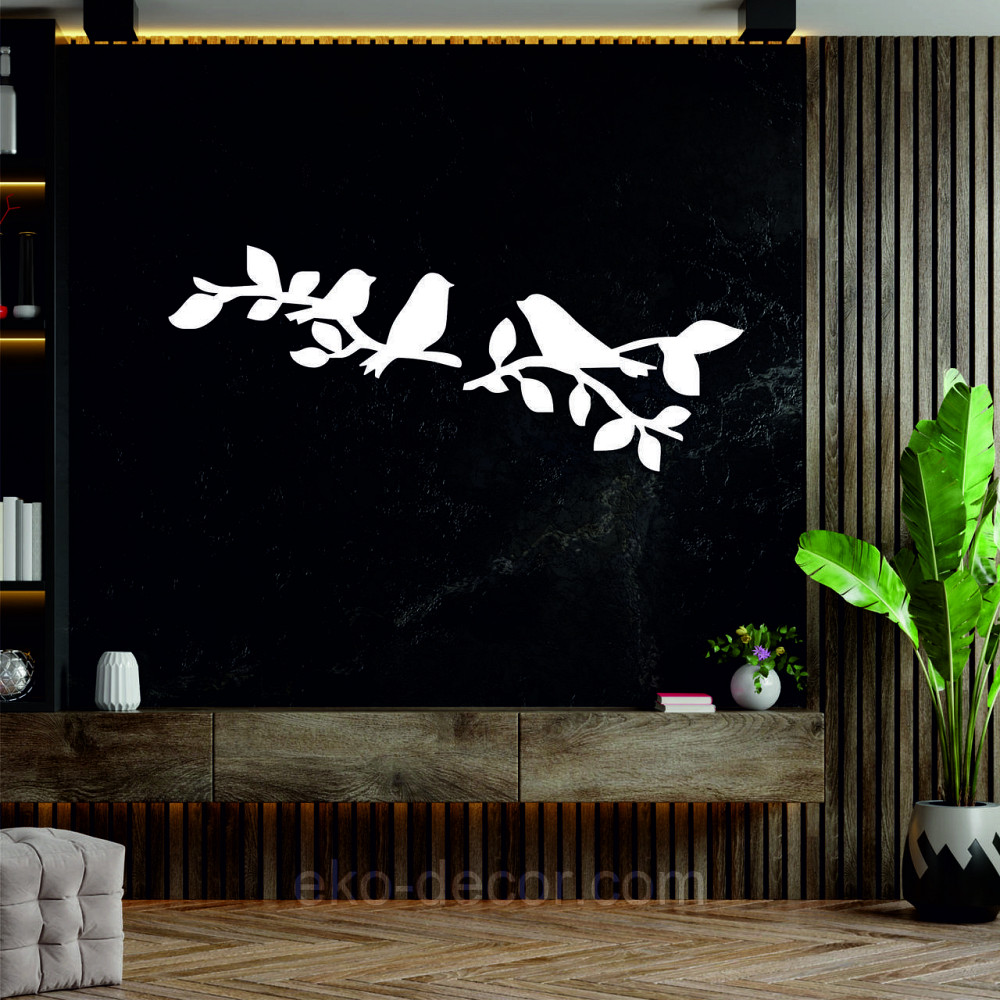 Декоративне настінне Панно  «Птахи» , Декор на стіну 70*27 см, Білий Київ - фото 6